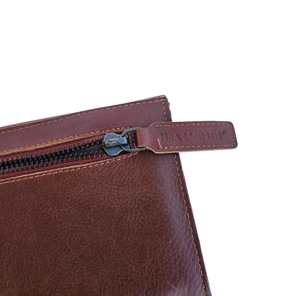Vintage Leather Handbag Purse Clutch Wallet Fringe Brown Lisa Leonard - Picture 12 of 14